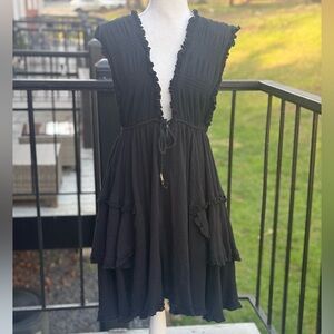 Free People Antoinette Mini Endless Summer Sleeveless Ruffle Dress Tiered Size L